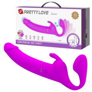 Strapless Strap-On - ZANINI - do zabaw w duecie, USB Silikonowy - Pretty Love