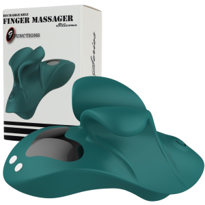 Stymulator zakładany na palec - Finger massager - na USB, Zielony - Boss Series