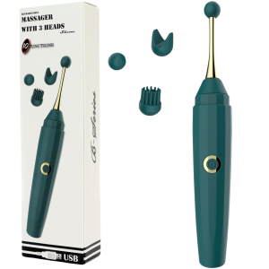 Stymulator punktowy do czułych miejsc - z wymiennymi główkami - USB - Boss Series
