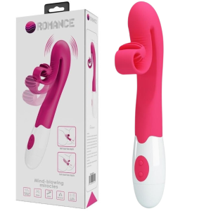 Wibrator z giętkim króliczkiem - stymulujący punkt G - na baterie, Różowy - Pretty Love