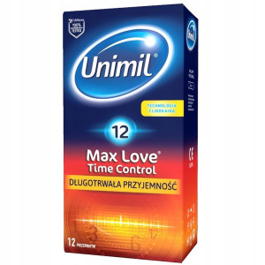Prezerwatywy lateksowe - MAX LOVE TIME CONTROL 12 sztuk - opóźniające wystrysk - UNIMIL
