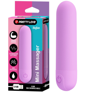 Wibrator klasyczny - STEFAN - typu "pocisk", USB - Pretty Love