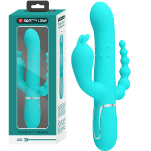 Wibrator wielofunkcyjny do stymulacji pochwy, łechtaczki i odbytu - z funkcją rotacji, USB - Pretty Love