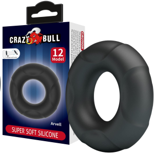 Pierścień erekcyjny na penisa - ARVELL - Czarny, Silikonowy - Crazy Bull