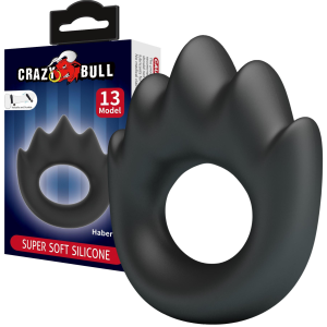 Pierścień erekcyjny na penisa - HABERT - z wypustkami, Silikonowy - Crazy Bull