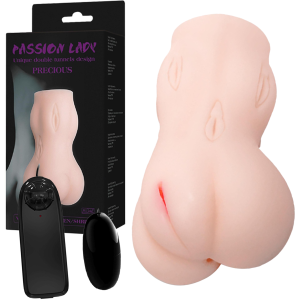 Masturbator realistyczny z wibracjami - PASSION LADY - pochwa, Cielisty TPR - Baile