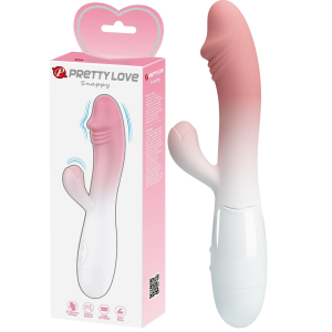 Wibrator z króliczkiem - SNAPPY - stymulujący punkt G, na baterie - Pretty Love