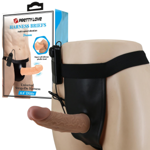 Zestaw Draven Strap-On 6,8 - realistyczny wibrator na pilota, Silikonowy - Pretty Love