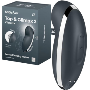 Ciśnieniowy stymulator łechtaczki - Tap & Climax 2 - z wibracjami, USB - Satisfyer
