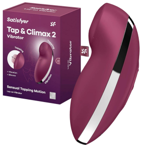 Ciśnieniowy stymulator łechtaczki - Tap & Climax 2 - z wibracjami, USB - Satisfyer