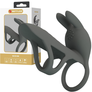 Wibrujący pierścień erekcyjny - MASTER RING - ze stymulującym króliczkiem, USB - Pretty Love