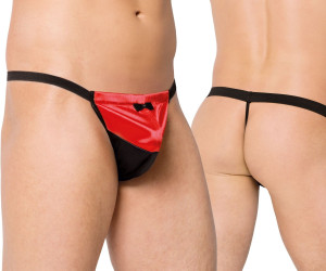 Czarno czerwone męskie stringi 4417 w eleganckim motywie