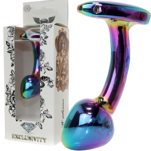 Profilowany korek analny - Curved PLUG rozmiar S - wielokolorowy, Stal nierdzewna - Boss Series