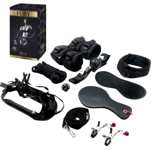 Zestaw BDSM do zabaw erotycznych - 10 elementów - Czarne - Alive