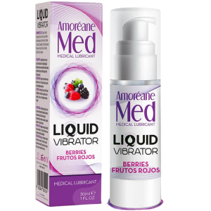 Lubrykant na bazie wody z efektem wibracji - jagodowy, 30 ml - Amreane Med