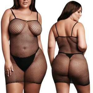 Czarna prześwitująca koszulka z delikatnej siateczki Plus size