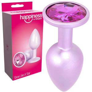 Korek analny z diamencikiem - Shine Like A Star - różowy, aluminiowy - Toyjoy