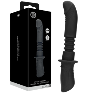 Wibrator do stymulacji punktu G - Sex Machine - z funkcją pchania, USB Czarny - Ouch!