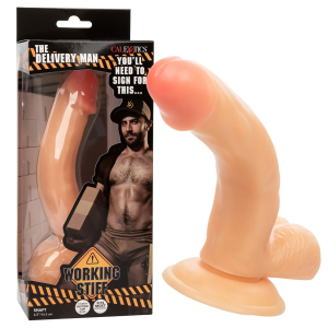 Dildo realistyczne - Working Stiff The Delivery Man - giętkie, na przyssawce, TPE - Calexotics