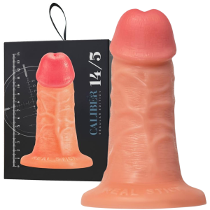 Dildo realistyczne - Caliber 14/5 - na przyssawce, do Strap-On, Cieliste - Realstick