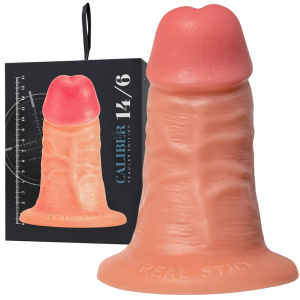 Dildo realistyczne - Caliber 14/6  - na przyssawce, do Strap-On, Cieliste - Realstick