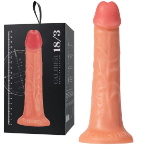 Dildo realistyczne - Caliber 18/3  - na przyssawce, do Strap-On, Cieliste - Realstick