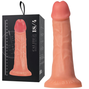 Dildo realistyczne - Caliber 18/4 - na przyssawce, do Strap-On, Cieliste - Realstick