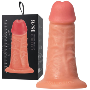 Dildo realistyczne - Caliber 18/6  - na przyssawce, do Strap-On, Cieliste - Realstick
