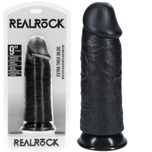 Dildo realistyczne - Extra Thick No Balls 9"" - grube z przyssawką, PVC - Realrock