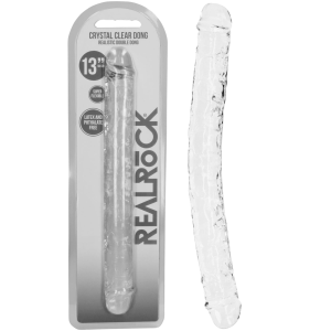 Realistic Double Dong - 13'' / 34 cm Realistyczne dwustronne dildo, Przezroczyste