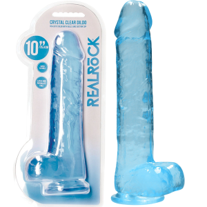 RealRock Realistic Dildo with Balls - 10""/ 25,4 cm - Realistyczne dildo z jądrami i przyssawką