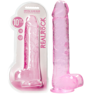 RealRock Realistic Dildo with Balls - 10""/ 25,4 cm - Realistyczne dildo z jądrami i przyssawką