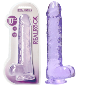 RealRock Realistic Dildo with Balls - 10""/ 25,4 cm - Realistyczne dildo z jądrami i przyssawką