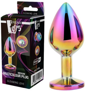 Dream Toys GLEAMING LOVE MULTICOLOUR PLUG MEDIUM Korek analny z diamencikiem