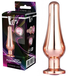 Dream Toys GLEAMING LOVE ROSE GOLD PLEASURE PLUG M Korek analny, Aluminium
