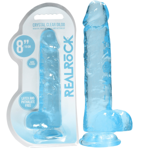 Realrock Realistic Dildo with Balls - 8""/ 21 cm - Realistyczne dildo z jądrami i przyssawką