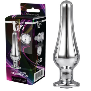 Dream Toys GLEAMING LOVE SILVER PLEASURE M Korek Analny, Aluminiowy