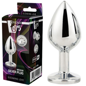 Dream Toys GLEAMING LOVE SILVER PLUG M Korek analny z diamencikiem, Aluminium