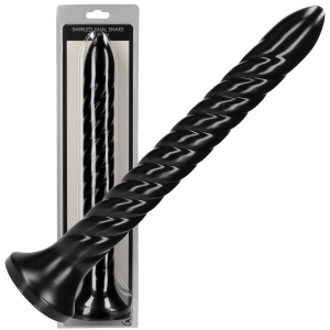 Swirled Anal Snake - 12''/ 30 cm - Profesjonalne długie dildo analne dla wymagających, Czarne