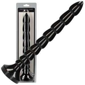 Stacked Anal Snake - 12''/ 30 cm - Długie czarne dildo analne dla zaawansowanych, PVC
