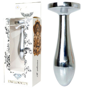 Srebrny korek analny  z diamencikiem  - rozm.S - Boss series