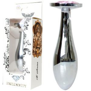 Srebrny korek analny z diamentem - Plug-Jewellery romz.M