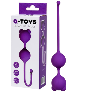 Podwójne kulki gejszy do ćwiczeń mięśni Kegla - Pleasure balls - silikonowe - A-Toys Green