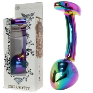 Zakrzywiony wielokolorowy korek analny -Plug-Jewellery rozm.L