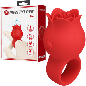 Ciśnieniowy stymulator łechtaczki - JAE - na palec, USB Czerwony - Pretty Love
