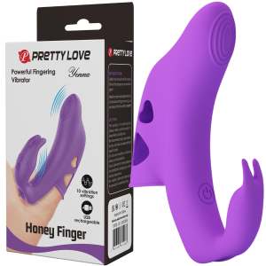 Stymulator łechtaczki - YENNA HONEY FINGER - zakładany na palec, USB Fioletowy - Pretty Love