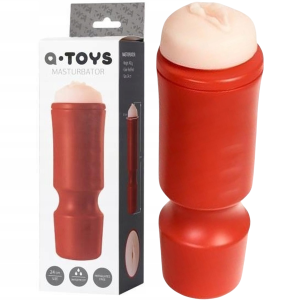 Masturbator realistyczny imitujący pochwę, czerwony, TPE, ABS, 24 cm - A-TOYS