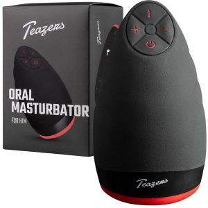 Masturbator z funkcją podgrzewania - na USB - Czarny, Silikonowy - Teazers