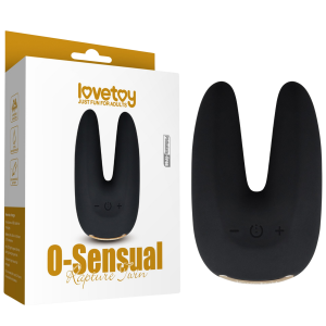 Lovetoy O-Sensual Rapture Twin - Wielofunkcyjny stymulator łechtaczki, USB Czarny