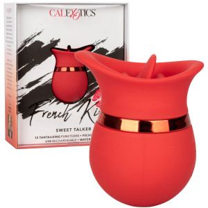 Calexotics French Kiss Sweet Talker - Stymulator łechtaczki z języczkiem, USB Czerwony